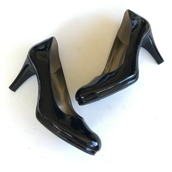NATURALIZER LENNOX Black‎ Patent Leather Heels Pumps Womens Size 8M Work - Picture 1 of 9